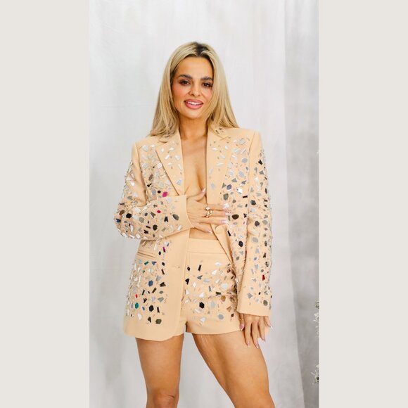 Mirror Beaded Suit Jacket & Shorts Set - Picture 4 of 10